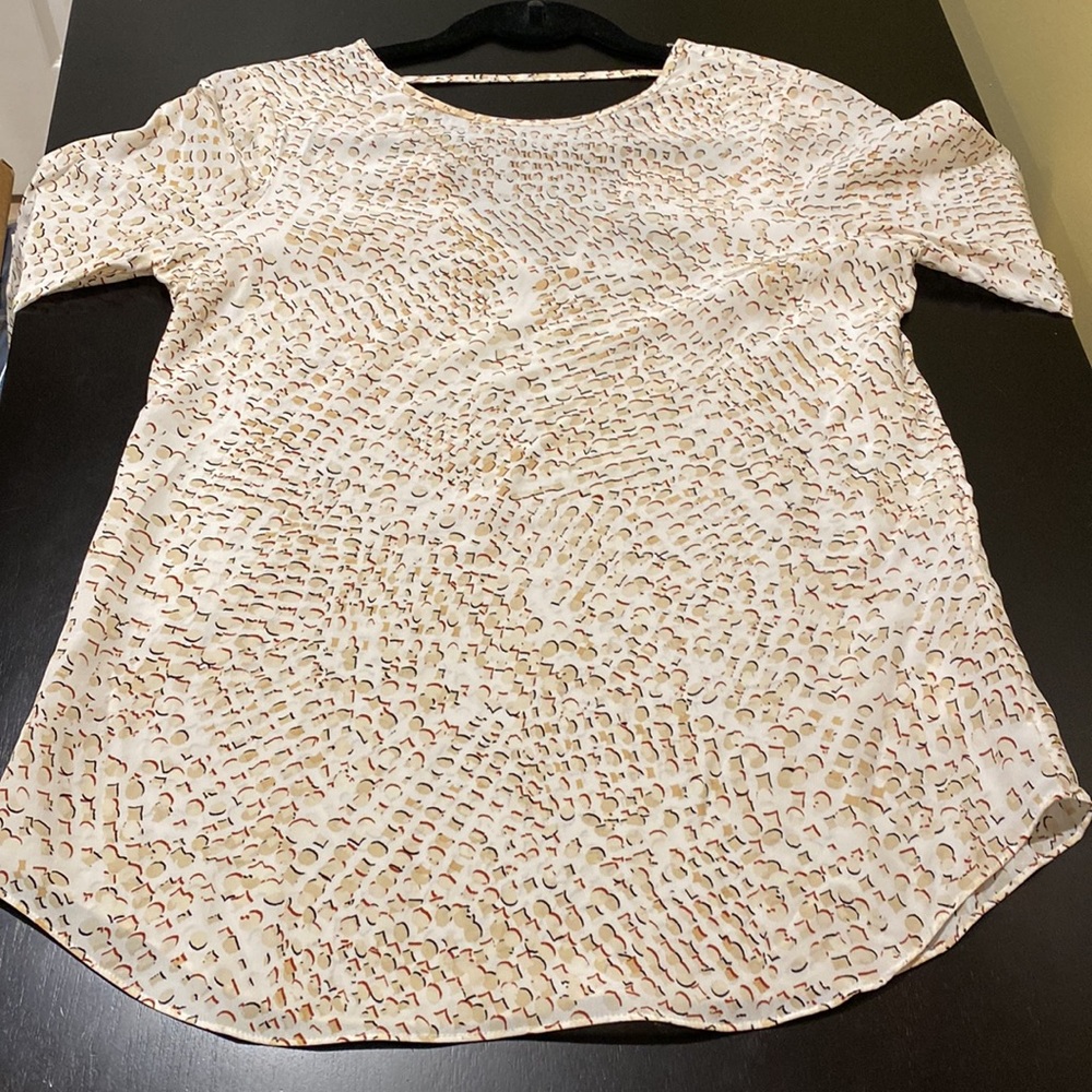 White House Black Market Long Sleeve Silk Blouse Size 0 - Picture 11 of 11